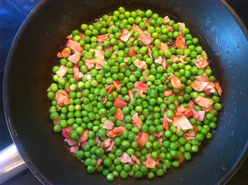 Cena súper rápida con guisantes