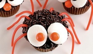 Cupcakes araña para Halloween