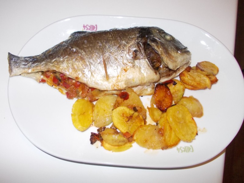 Dorada al horno con pista