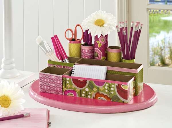 Recycled-craft-DIY-desk-organizer