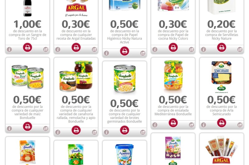 Cupones de descuento en supermercados