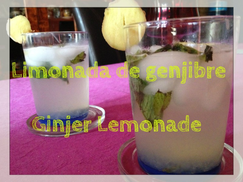 Limonada casera con jengibre y hierbabuena