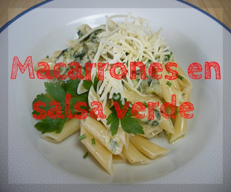 Macarrones en salsa verde