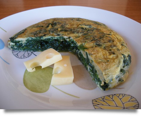 Entrada Tortilla de espinacas y emmental