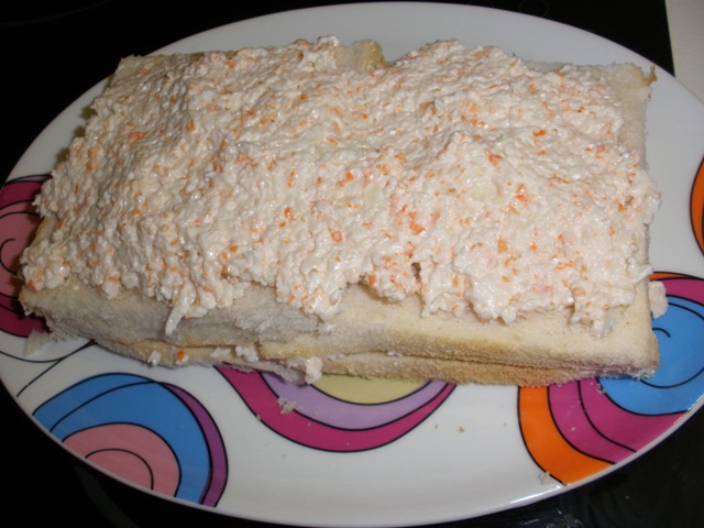 Pastel de palito de cangrejo