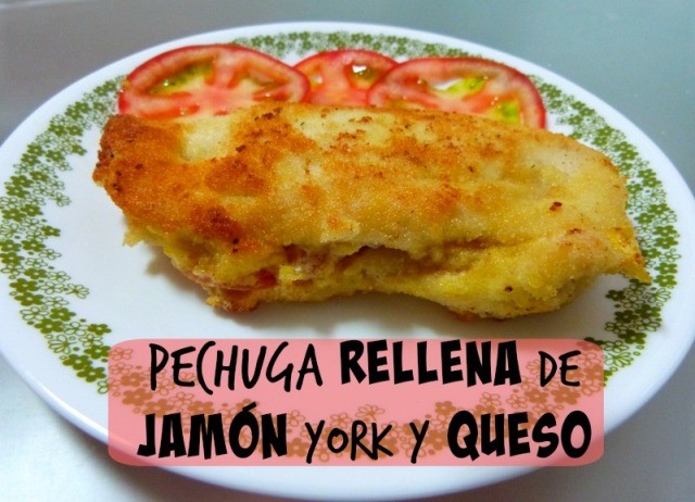 Pechuga rellena de jamón york y queso