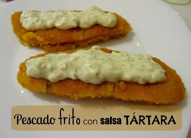 Pescado frito con salsa tártara