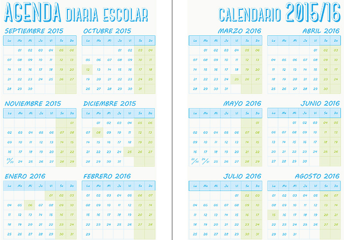 agendas escolares gratis