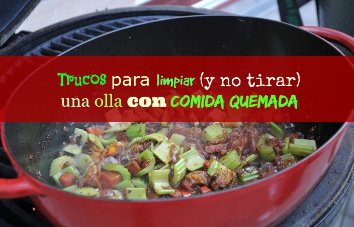 Trucos para limpiar una olla con comida quemada