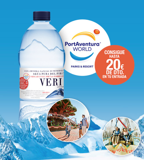 Ahorra 20€ en la entrada a Port Aventura con agua Veri