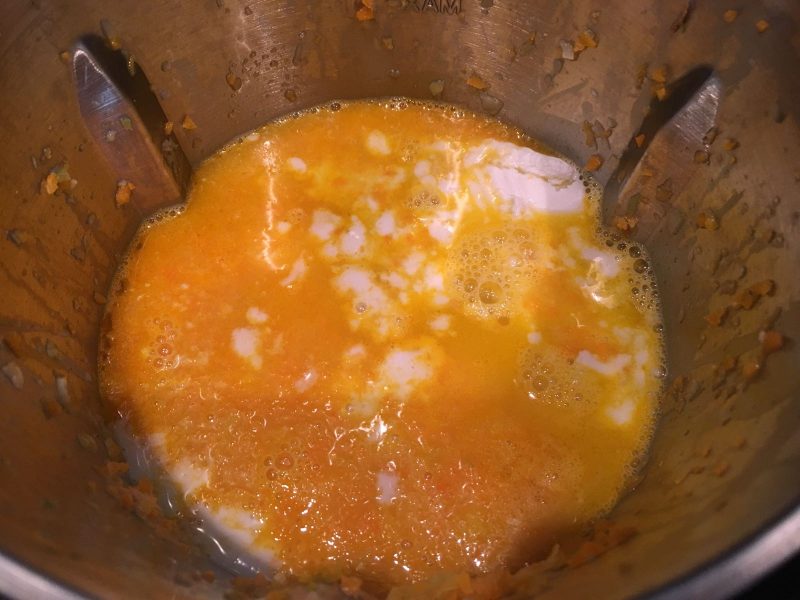 Receta crema de calabaza, coco y gengibre