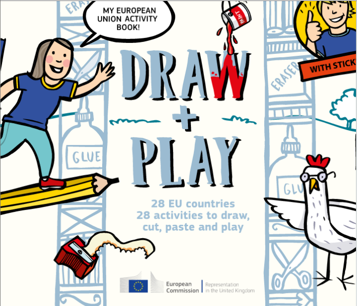 Libro infantil Draw+Play gratis sobre Europa