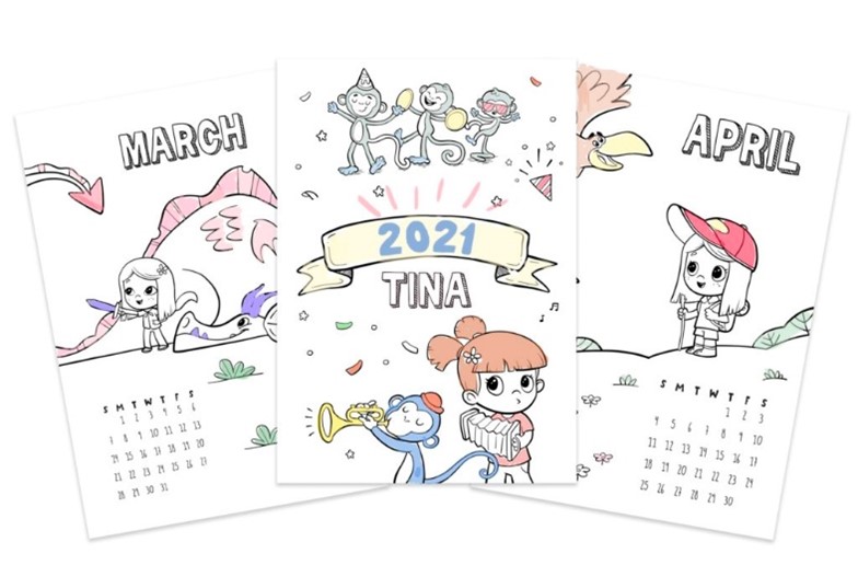 Calendario personalizado ¡gratis! para colorear