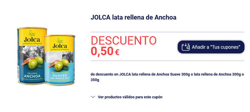 cupon descuento aceitunas