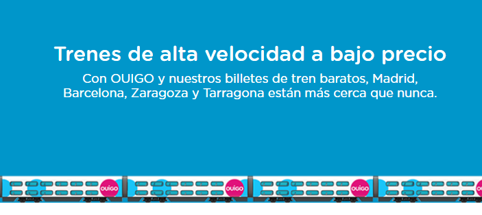 50.000 códigos descuento Ouigo para viajar en tren con descuento este verano. Solo hasta el 30 de Junio. ¡Date prisa y ahorra en tu próximo viaje!