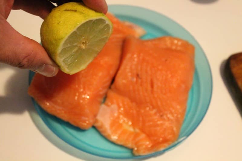 receta salmon y lima air fry