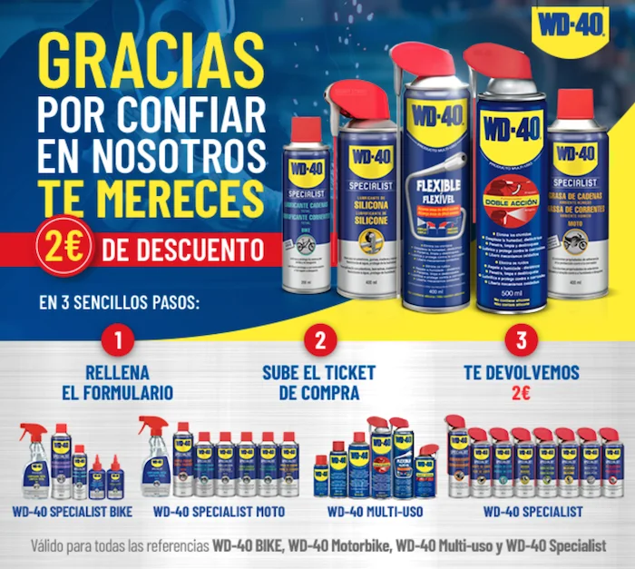 Reembolso parcial de productos de ferretería WD-40