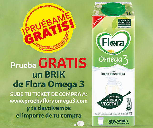 Prueba gratis leche Flora con Omega 3