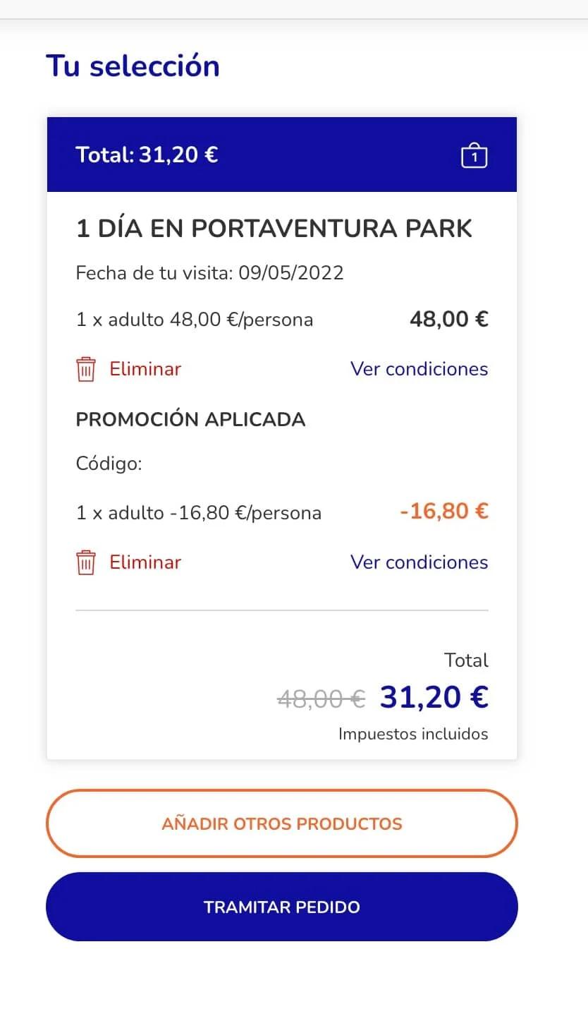 port aventura descuento