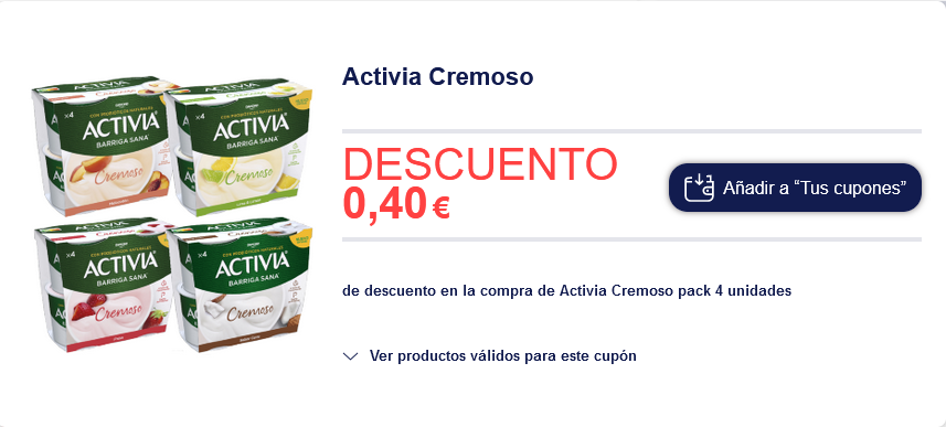 cupon descuento yogures activia