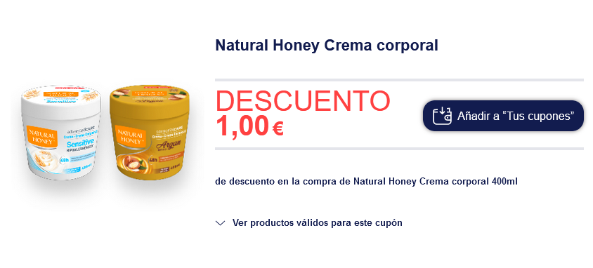 cupon descuento crema hidratante