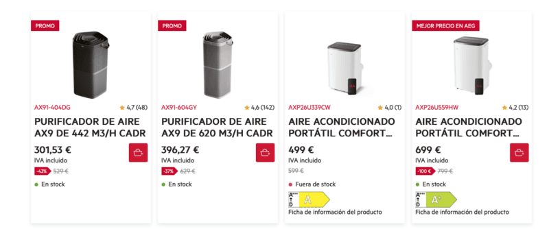 código descuento AEG aires acondicionados